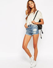 Load image into Gallery viewer, ASOS Denim Micro Short in Black Acid Wash.
