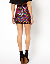 Load image into Gallery viewer, ASOS Mini Skirt in Zig Zag Sequin
